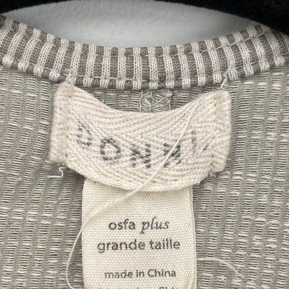 Donni Anthropologie Plus One Size Gray Striped Open Mid Length Duster Cardigan - Picture 5 of 10